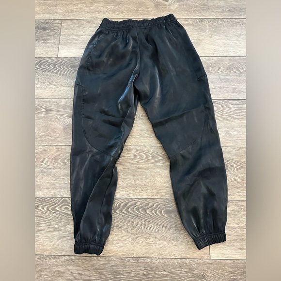 Nike AIR Black Track Pants Jogger Sheen Women's See Through SZ M drawstring EUC - Picture 4 of 8